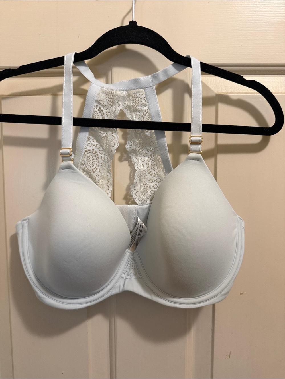 Soma White Lace Racerback Push-Up Bra